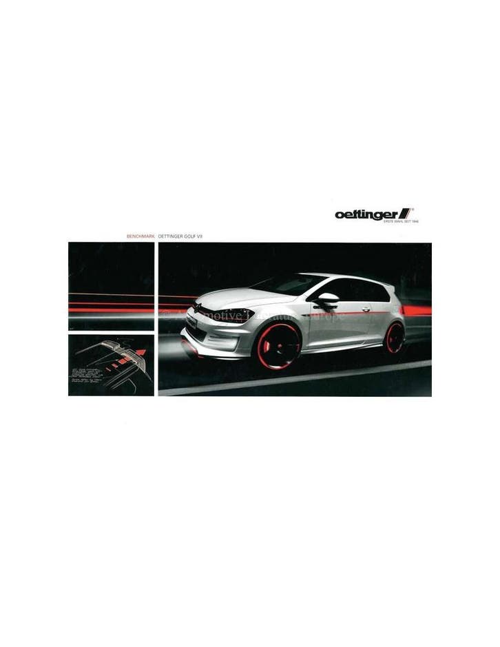 2014 VOLKSWAGEN GOLF VII OETTINGER BROCHURE DUITS, Livres, Autos | Brochures & Magazines