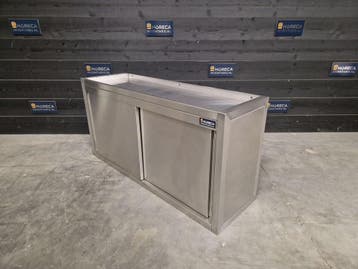Wandkast | 2 schuifdeuren | RVS | 130 cm | horeca