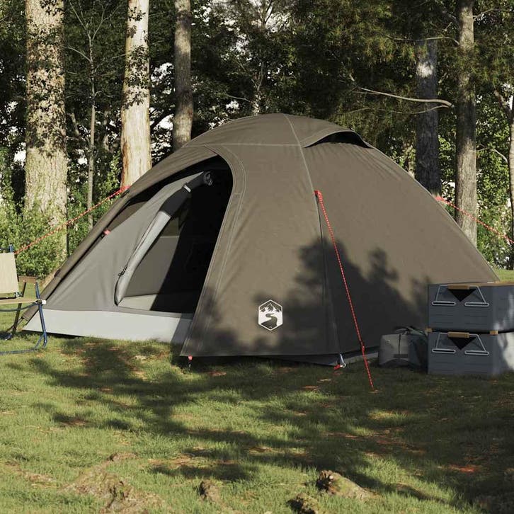 vidaXL Koepeltent 3-persoons waterdicht bruin, Caravans en Kamperen, Tenten, Nieuw, Verzenden