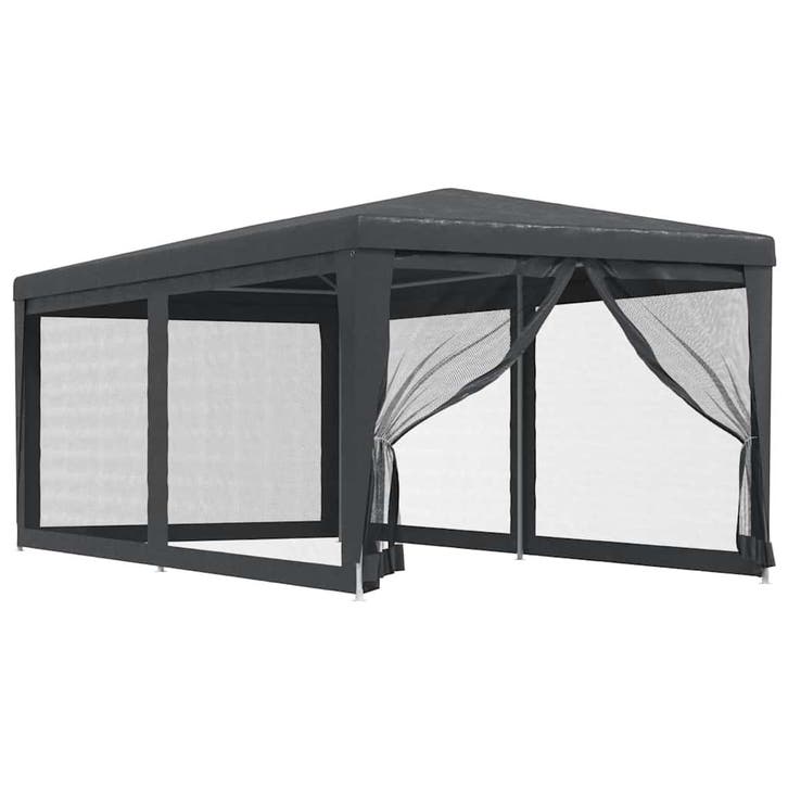 vidaXL Partytent met 6 mesh zijwanden 3x6 m HDPE, Tuin en Terras, Partytenten, Nieuw, Verzenden