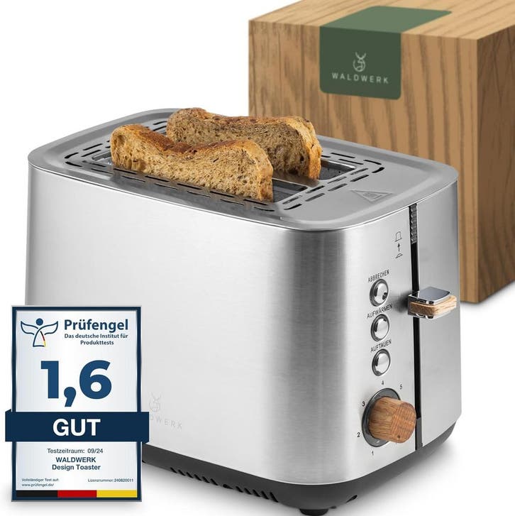 Broodrooster - Toaster - 2 sleuven - 925W - RVS - WALDWERK •, Elektronische apparatuur, Broodroosters, Nieuw, Verzenden