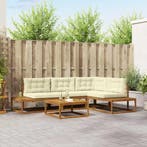 vidaXL Buiten bank set Natuurlijk en Crème, Tuin en Terras, Verzenden, Nieuw