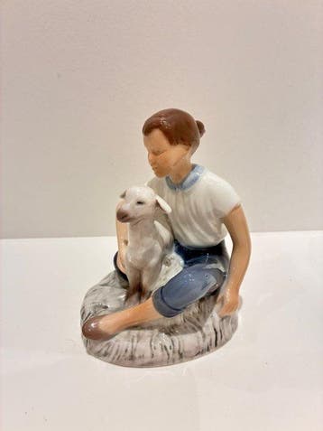 Bing & Grondahl - Figuur - Children with animals (pair) (2)