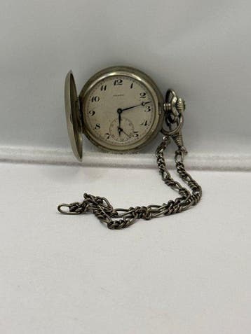 Zenith - Orologio da tasca in acciaio con catenella -, Handtassen en Accessoires, Horloges | Heren, Nieuw