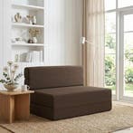 vidaXL Vouwbare Sofa Bed Taupe 100 x 80 x 60 cm Stof, Verzenden