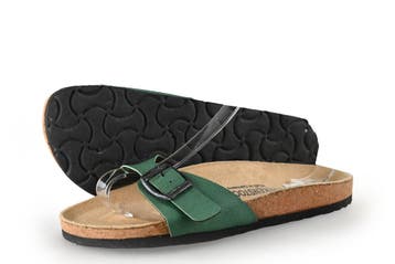 Birkenstock Slippers in maat 38 Groen, Kleding | Dames, Slippers, Verzenden, Zo goed als nieuw, Groen