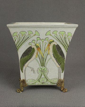 Vase (2) - Céramique, Laiton - style Art nouveau