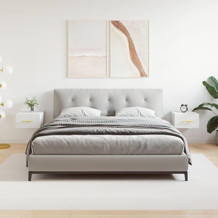 vidaXL Nachtkastjes 2 st wandgemonteerd 35x35x20 cm wit, Huis en Inrichting, Kasten | Overige, Nieuw, Verzenden