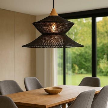 Plafondlamp - Belvivere Java Noir Weave - Teak - Belvivere