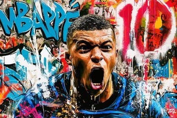 IPR Graph - Kylian Mbappé: Energía Urbana en Neon Pop