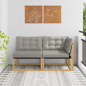 vidaXL Buiten bank set Massief Acacia Hout Wit, Verzenden