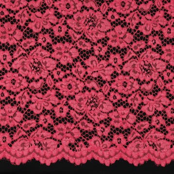 10 meter kant stof - Koraalroze - 100% polyester, Verzenden, 120 cm of meer, Roze, Kant