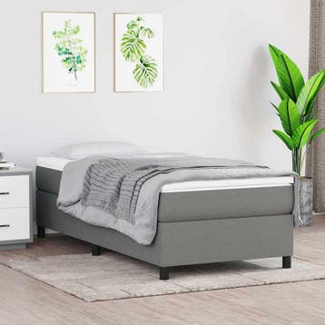vidaXL Boxspring bed 90x200 cm stof donkergrijs, Verzenden, Nieuw