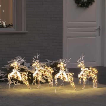 vidaXL LED Rendieren 4 st 80 LEDs Multikleur 44 x 18 x 65,5, Diversen, Verzenden, Nieuw