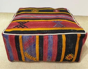 Kelim Poef - Kelim - 48 cm - 48 cm