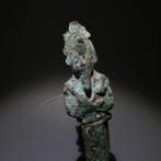 Oud-Egyptisch Brons Osiris-godsculptuur. 14,5 cm hoog. Late