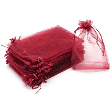 Organza Zakjes - 10x15 cm - Bordeaux Rood - 100 Stuks -, Verzenden, Nieuw