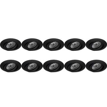Pragmi Uranio Pro 10 Pack - Kantelbare GU10 Inbouwspot - Zwa, Verzenden, Nieuw