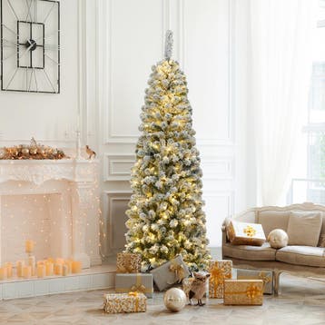 2dekans | Coast Besneeuwde Slim Kunstkerstboom met LED, Diversen, Ophalen of Verzenden, Nieuw