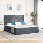 vidaXL Opslag bed met matras Donkergrijs 180 x 200 cm, Verzenden, Nieuw