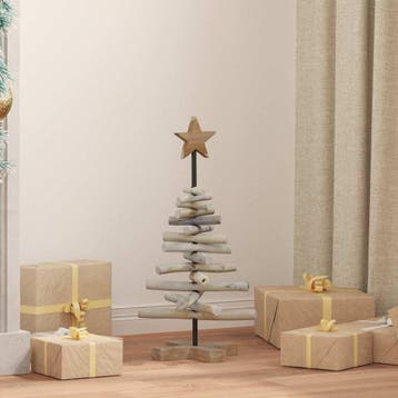 vidaXL Kerstboom Bruin 60 cm Massief teakhout, Diversen, Verzenden, Nieuw