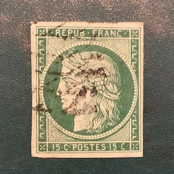 Frankrijk 1850 - 15 cent Ceres met luxe marges gekeurd, Gestempeld