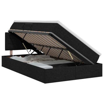 vidaXL Opbergbed met matras Zwart 120 x 200 cm Bewerkt hout, Verzenden, Nieuw