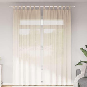 vidaXL Gordijnen voile met Tab Top 2 st crèmekleurig, Huis en Inrichting, Stoffering | Gordijnen en Lamellen, Verzenden, Nieuw