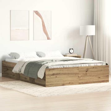 vidaXL Bedframe zonder matras spaanplaat artisanaal, Verzenden, Nieuw