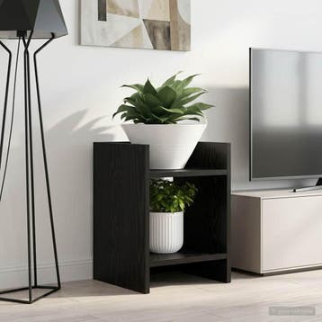 vidaXL Plantenstand 2 st Zwart eiken 30 x 30 x 40 cm Bewerkt, Verzenden