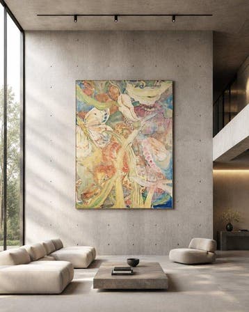 Marylène Madou - Large Butterfly Garden White Wash, Antiek en Kunst