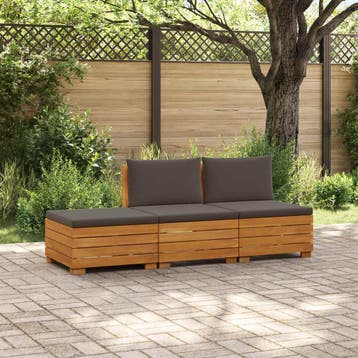 vidaXL 3 st Buiten bank set Massief Acacia Hout Bruin, Tuin en Terras, Verzenden, Nieuw