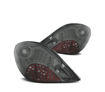 FEUX ARRIÈRE POUR PEUGEOT 207 06-12 LED FOND CHROMÉ FUMÉ B, Verzenden