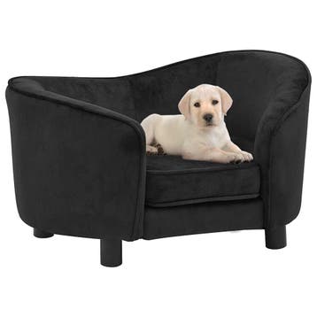 vidaXL Hondenbank 69x49x40 cm pluche zwart, Verzenden