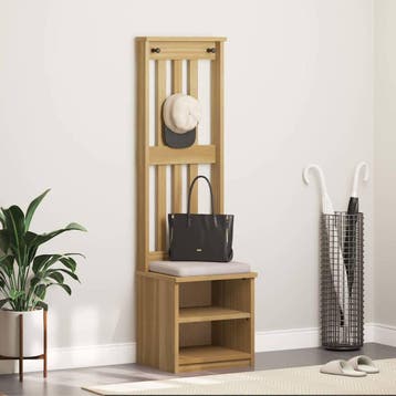 vidaXL Kapstok SANDNES 45x40x159,5 cm massief grenenhout, Huis en Inrichting, Verzenden, Nieuw