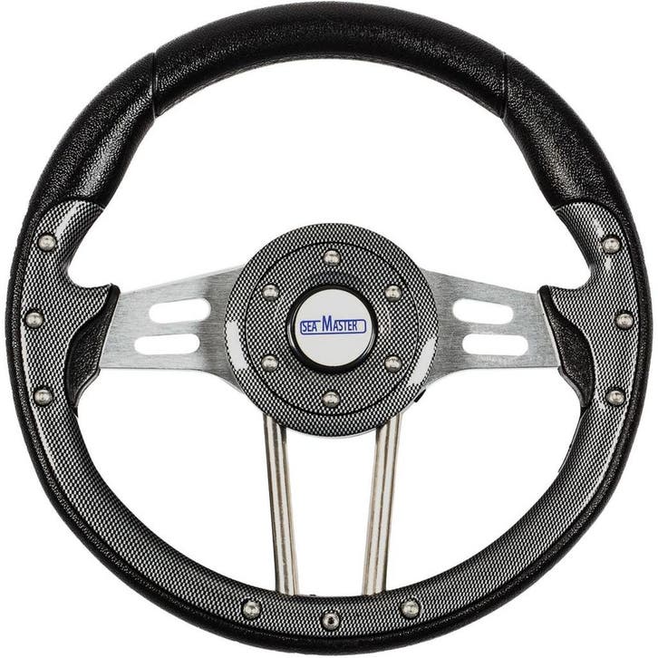 Seamaster Stuurwiel Boot 330mm Silver Carbon Look, Watersport en Boten, Accessoires en Onderhoud, Nieuw, Ophalen of Verzenden