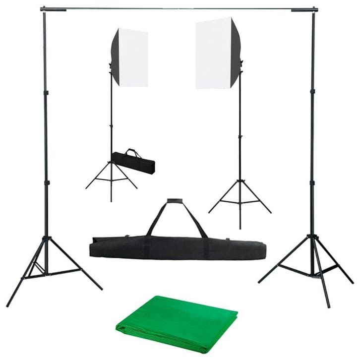 vidaXL Fotostudioset met softboxlampen en achtergrond, Audio, Tv en Foto, Fotografie | Fotostudio en Toebehoren, Nieuw, Verzenden