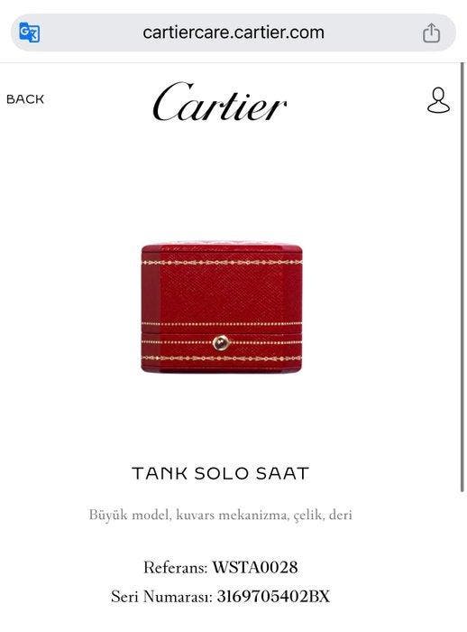 Cartier - Tank Solo - Sans prix de réserve - 3169 - Unisexe, Handtassen en Accessoires, Horloges | Heren