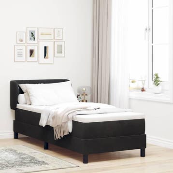 vidaXL Boxspring bed met hoofdeinde Zwart 80 x 200 cm, Verzenden