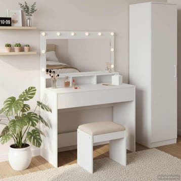 vidaXL Kaptafel Wit 100 x 41 x 135 cm Bewerkt hout, Verzenden