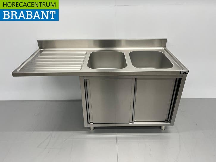 RVS Spoeltafel dubbele spoelbakken Premium-line 2, Articles professionnels, Horeca | Mobilier & Aménagement, Enlèvement ou Envoi