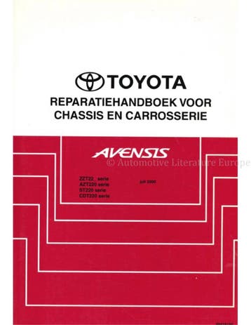 2000 TOYOTA AVENSIS CHASSIS & CAROSSERIE WERKPLAATSHANDBOEK