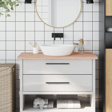 vidaXL Wastafelblad 100x60x2,5 cm massief beukenhout, Huis en Inrichting, Keuken | Keukenelementen, Verzenden, Nieuw