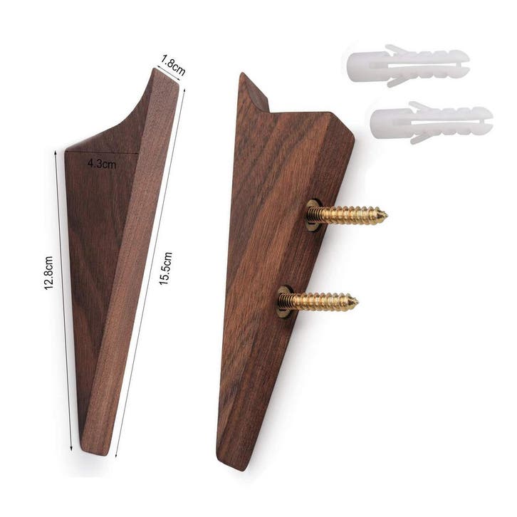 Houten wandhaak met schroeven (notenhout), Doe-het-zelf en Bouw, Gereedschap | Overige machines, Nieuw, Verzenden