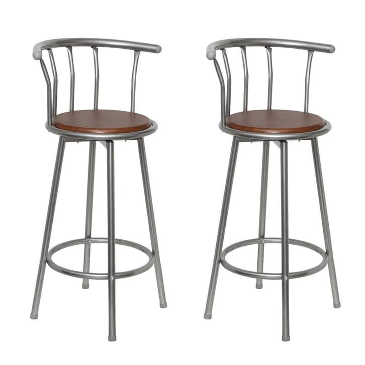 vidaXL Barkrukken San Marino bruin staal 2 st, Maison & Meubles, Tabourets de bar, Envoi