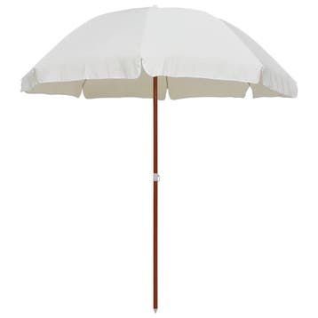 vidaXL Parasol met stalen paal 240 cm zandkleurig, Verzenden
