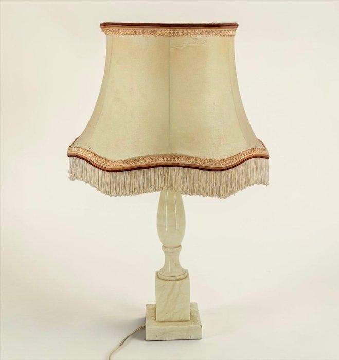 Lamp - Kolom - Marmer, Textiel, Huis en Inrichting, Overige Huis en Inrichting
