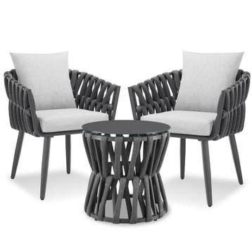 Set Lugano in touwdesign, aluminium frame, schroefpoten, Verzenden, Nieuw