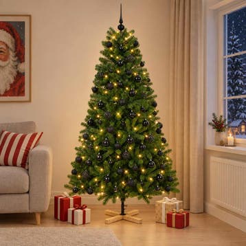 vidaXL Kunstkerstboom met kerstbal 180 cm 300 LEDs Warmwit, Verzenden, Nieuw
