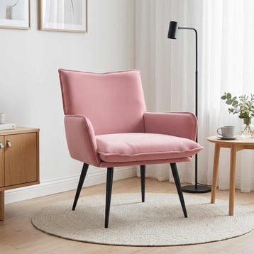 vidaXL Fauteuil Roze fluweel, Verzenden